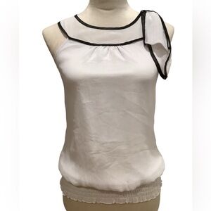 A. Byer White Blouse with Black Accents Size S